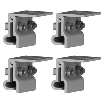4Pcs Solar Seam Clamp for Standing Metal Roof PV Panel Mounting, Aluminum Alloy Pre-Assembled Fixture with Stainless Steel Hardware