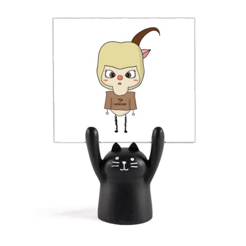 Porte-photo Capricorne chat noir pélargonium cadeau idéal