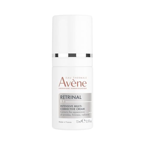 Avène Retrinal 0.1% Intensive Multi-Corrective Cream, Retinal Face Cream Formulated with Retinaldehyde, Niacinamide & Hyaluronic Acid, Anti-aging Cream Visibly Reduces Wrinkles & Fine Lines, 0.5 Fl Oz