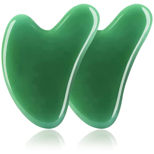 Gua Sha Set, 2PCS Gua Sha Massage Tool Guasha Tool for Face and Body, Skincare Gua Sha Facial Tools Face Massager for SPA Acupuncture Therapy, Relieve Puffiness and Muscle Tension
