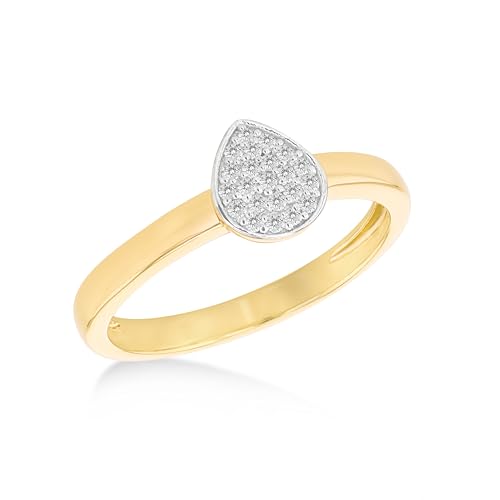 Bague en argent sterling plaqué or et diamants en larme #Q, le cadeau symbolique idéal