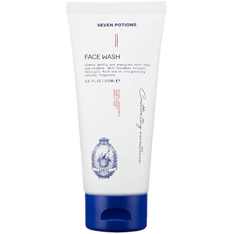 Seven Potions Face Wash for Men 100ml - Gentle Facial Cleanser For All Skin Types - Maintain Skin’s Moisture, Hydration, Healthy Appearance - Natural, Vegan, Cruelty Free Cover
