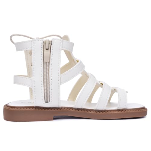 Image of Skeblo Girls Rivet Gladiator Sandals Summer Princess Dress Strappy Flats Zip Up Boots Shoes