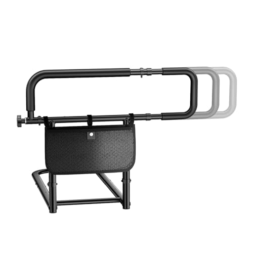 FORTEMOTUS Bed Rails for Elderly Adults Safety - Foldable & Retractable Grab Bar Handrails with Adjustable Height Bed Side Rail - Storage Pocket& Safety Strap