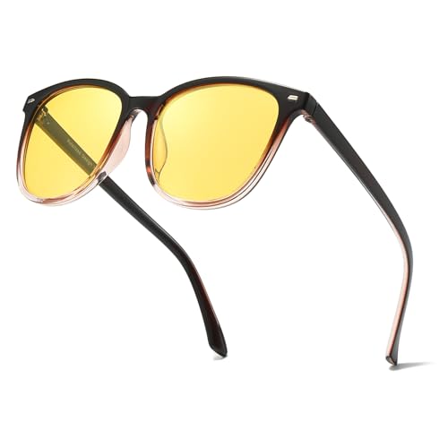 Image of Myiaur Polarized Night Vision Glasses for Women, Anti-Glare Yellow Lens