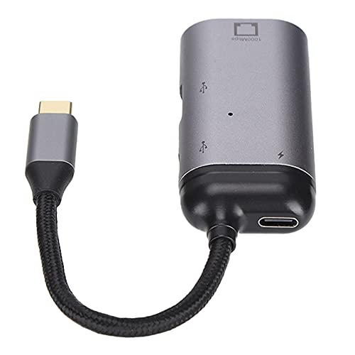 Adaptador USB C a RJ45 y USB A con carga rápida PD 100W para PC 4