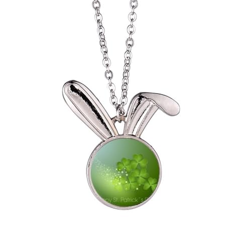 Collier lapin quatre étoiles Irlande Saint-Patrick pendentif trèfle chance