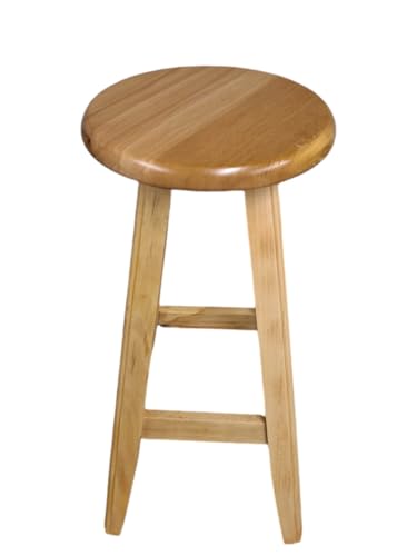 Ahşap Bar Taburesi; Ahşap Renk 28-29 cm Oturum Çapı, 80 cm Yükseklik, Kayın Ağacı, Vernikli