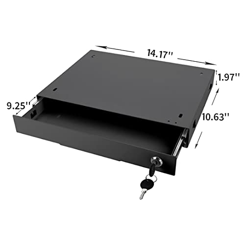 Vwindesk 14 Inch Slim Under Desk PullOut Storage Office