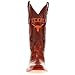 Vaccari Men's James Hand-Corded Top UT Longhorns Embroidery Cognac Gator Belly Leather Narrow Square Toe Cowboy Boots - 9 EE