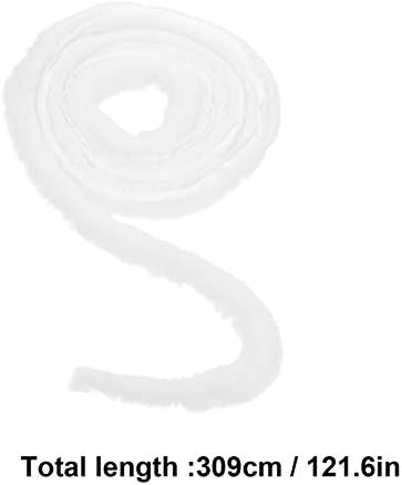 Healifty Christmas Faux Fur Ribbon White Faux Fur Ribbon Trim Wide Faux Fur Fabric Roll Winter Holiday Garland for Christmas Tree Wreath Clothing Party Supplies White
