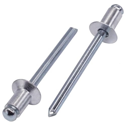 SKIR'CO 100 rivetti ciechi in alluminio 5,0 x 8 mm, mandrino in acciaio, rivetti a testa bombata, DIN 7337