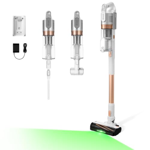 Image of Levoit VortexIQ Cordless Vacuum Cleaner for Pet Hair, 50-Min Runtime | Powerful Suction, NeoSight Green Light Dust Reveal, Anti-Tangle Brush, Self-Standing, 180 Lay-Flat Design, HEPA Filter