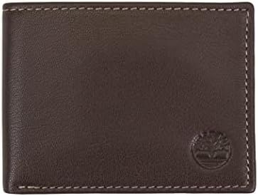 Timberland Men's Blix Slimfold Leather Wallet, Brown, One Size