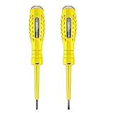 2 pezzi Cacciavite Cercafase, Tester di Tensione 24-250 V, Set Cacciavite Rilevatore Tensione Penna, Giravite Tester, Cacciavite Magnetico 2 in 1 ad Alta Coppia（giallo）