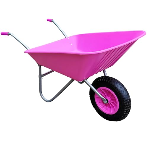 KetoPlastics WHEELBARROW 85 LITRE PLASTIC PAN MADE IN UK - PINK