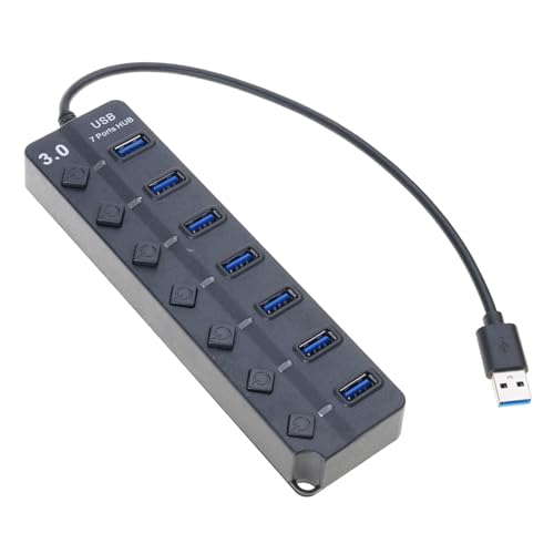 7 �|�[�g USB3.0 �A�_�v�^�[�ʃX�C�b�` LED ���C�g USB �X�v���b�^�[���b�v�g�b�v�A�Q�[���R���\�[���ɍœK USB �G�N�X�e���_�[