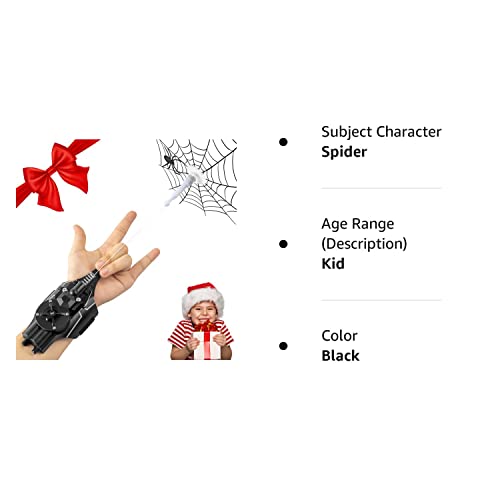 Web Shooter, 9.4Ft Real Rope Launcher - Can Grab Small Objects， Usb-Charging Launcher Wrist Strap Accessory For Cosplay, Spider Web Shooters For Kids That Shoot Real Webs (Black) #TOP7