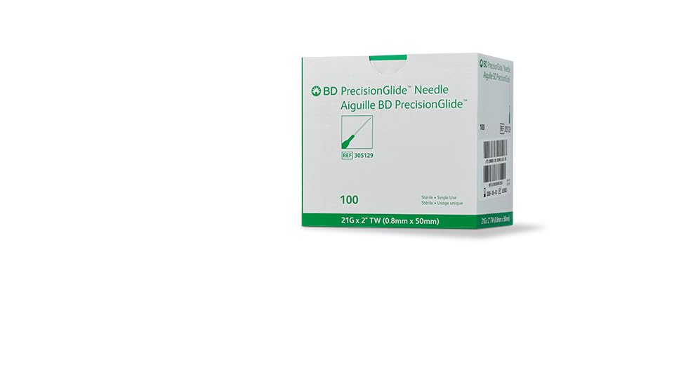 BD PrecisionGlide Needle, 21 G x 2 in. #305129 (100 Count)