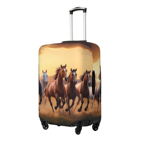Running Horses Elastic Travel Luggage Cover, Washable Spandex Suitcase Protector, Anti-Scratch Fits 18-32 Inch2