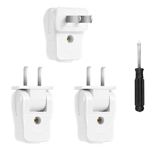 Replacement Plug 2 Prong 3 Pack 2-Wire Rotatable Male Plugs 10A 125V