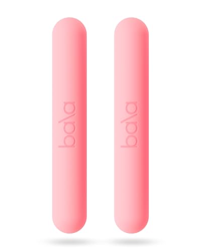 Bala Bars Dumbbell Set for Women & Men 1lb (Blush) - Set of 2 Bars Designed for Walking Strength Training HIIT Boxing & Aerobics - Dumbbell Weights for Working Out at Home