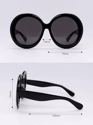 ADE WU Oversized Round Sunglasses for Women Vintage 60s 70s Big Frame Shades UV 400 Protection Sun Glasses Trendy4