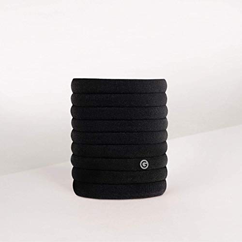GIMME Bands Any Fit Hair Ties | No Break Microfiber Hair Elastics | A Firm Yet Gentle All Day Hold with No Snagging, Dents, or Breakage | Black Onyx