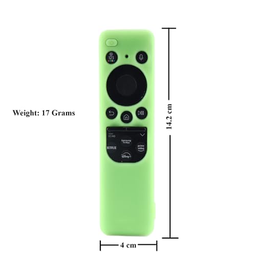 Image of Silicone TV Remote Cover Compatible with Samsung Smart TV Remote 2023 BN59-01432G BN59-01432A (Samsung Smart TV 2023 Model Solar Remote Cover - Style 4, Luminous Green - Style 4)