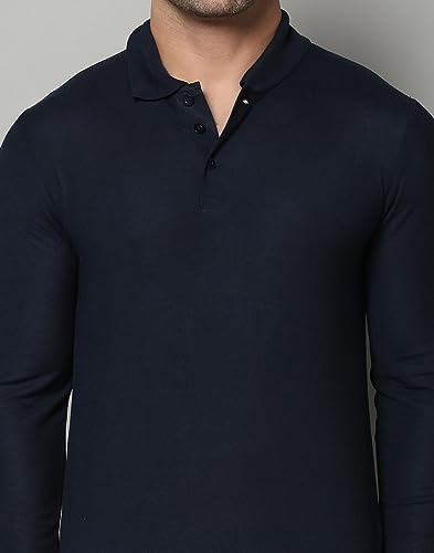 Image of INKKR Full Sleeve Men's Solid Polo Neck T-Shirt Combo