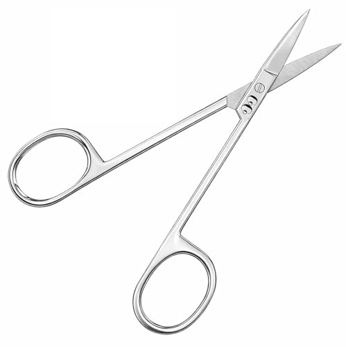 Professional Nail & Cuticle Scissors – Sharp Curved Blade for Precision Trimming – Stainless Steel Manicure Scissors for Detailed Grooming & Nail Care – Small, Compact Beauty Tool