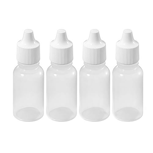 20 ml/0.68oz 24PCS Empty Refillable Plastic Squeezable Dropper Bottle Portable Eye Liquid Container with Screw Cap Essential Oil Container