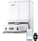eufy X10 Pro Omni Robot Aspirador con Base Autovaciado y Mopas Giratorias, Mopa Doble con Elevación Automática de 12 mm, Detección de Alfombras, Antiobstáculos AI, Lavado y Secado automático, Blanco