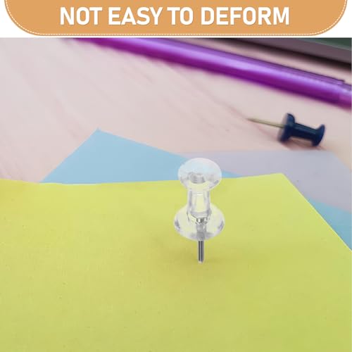 Chinchetas transparentes para corcho y tablón de anuncios con cabeza plástica para notas 8