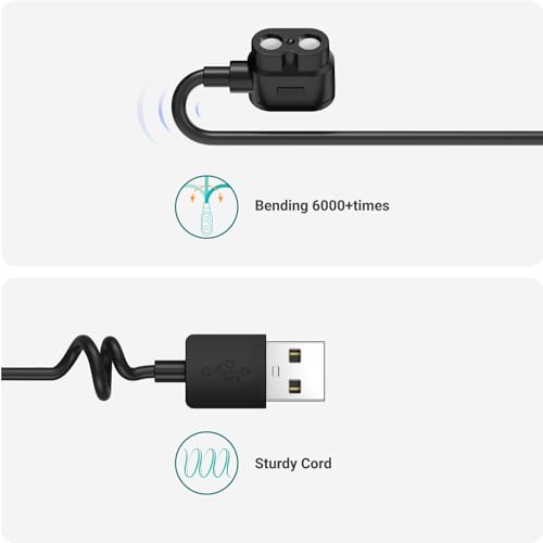TUSITA Magnetic Charger Cable Compatible with LEDLENSER MH7 MH8 MH11 iH11R ML4 Headlamps Lights - 1.2M / 4ft.