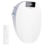 WLJBIDET Bidet intelligente per WC allungato, bidet elettronico riscaldato con asciugacapelli ad aria calda regolabile, bidet illimitato, acqua calda, luce notturna, sedile WC e coperchio