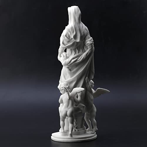 Estatua Madonna de resina blanco mármol 14 in miniatura 5