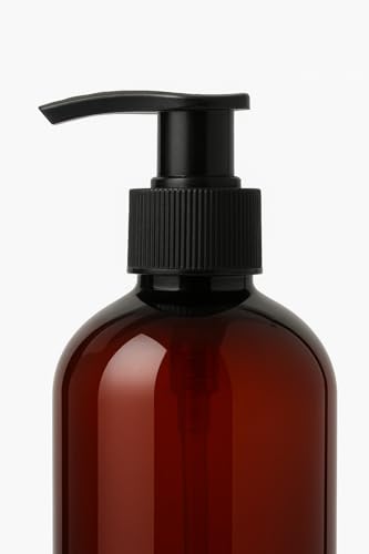 Image of Prakash 500 ml Amber Bottle (Pack of 12) Empty Plastic Trophy Pump Bottles Dispenser Portable Shampoo Lotion Hand Pump Bottle