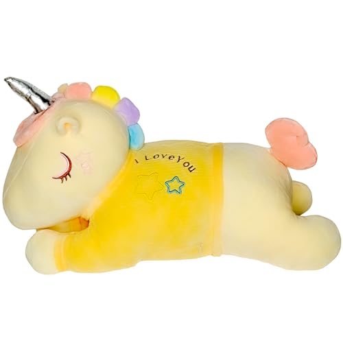 Image of Storescent Soft Toys for Kids - Stuffed Animal Plush Soft Toy for Boys & Girls | Plushie Toy Unicorn Yellow 30cm