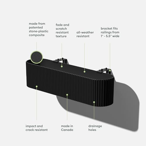Image of Veradek Demi Series Railing Planter - Round Window Box with Bracket