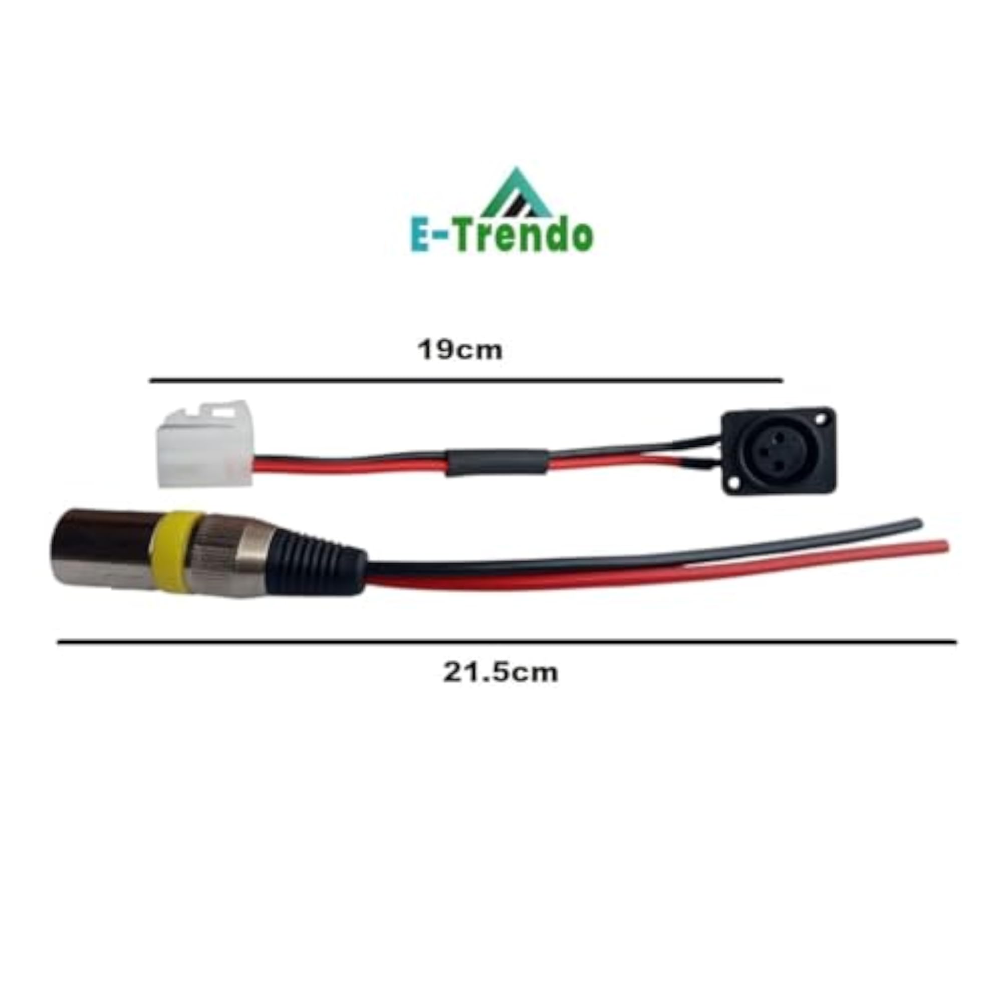 E-Trendo Round 3-Pin XLR Male-Female Charging Socket Set