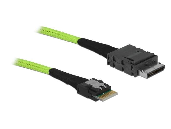 DeLOCK 85801 câble Serial Attached SCSI (SAS) 0,5 m 32 Gbit/s Noir, Vert