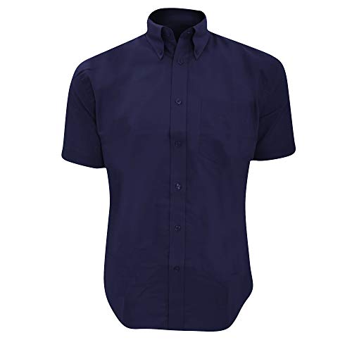 Kustom Kit Mens Workwear Oxford Short Sleeve Shirt (17.5inch) (French Navy)