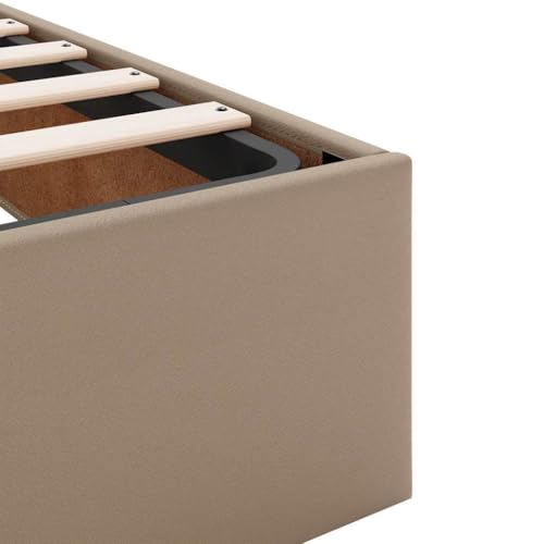 vidaXL Ottoman-Bett ohne Matratze Cappuccino-Braun 90x200cm Kunstleder, Bettrahmen, Bettgestell mit Stauraum, Polsterbett, Bettgestell