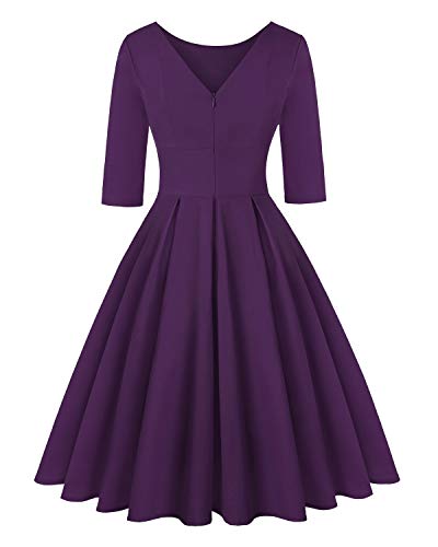Image of MINTLIMIT Women's 1950s Retro Vintage Cocktail Party 3 /4 Sleeve Swing Dress