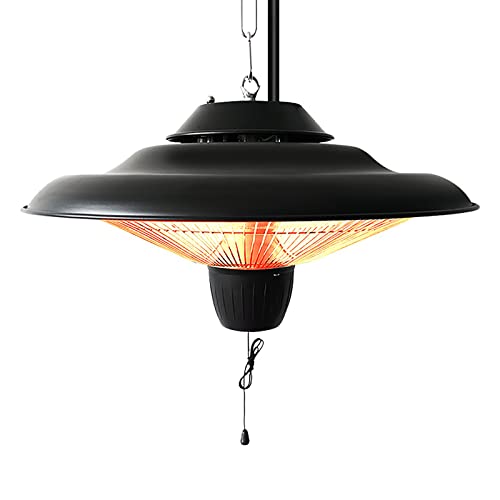 Yclty Chauffage Radiant Suspendu, Chauffage Infrarouge, Tubes Infrarouge à Quartz, Chauffage Rayonnant de Plafond, 750/1500 W, Utilisation en Extérieur ou en intérieur, Noir (Size : Heater)