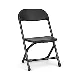 New Home Era Timmy Kids Plastic Folding Chair, White, 220 lb. Capacity, 10 Pack (1, Black)