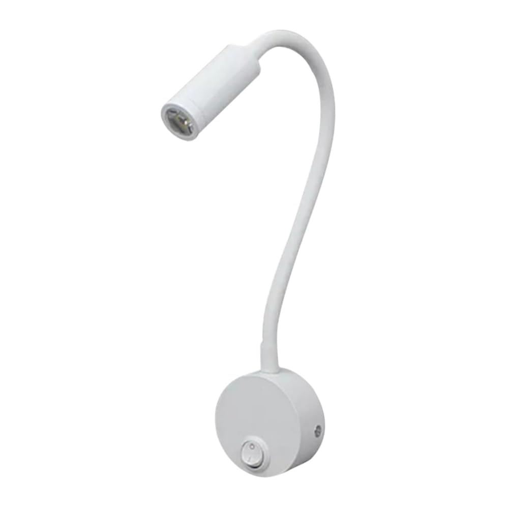 muqeu 3W Wall Mounted Reading Light Flexible Gooseneck LED Sconce Lamp for Bedroom, Workbench, Studio Reading Lamp Easy Install Easy to Use