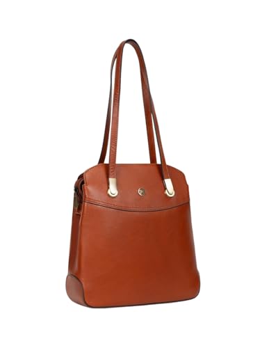 Sac transformable de luxe Hexagona Ondine en cuir cognac finitions premium