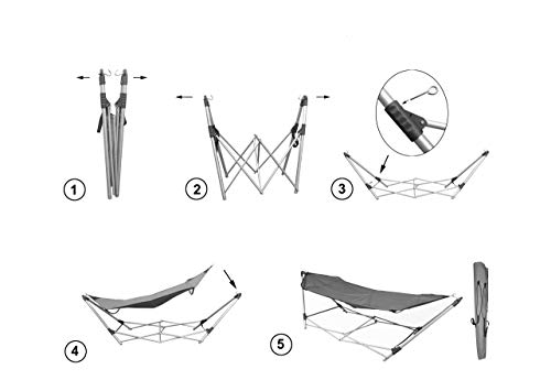 Giantex Portable Folding Hammock Lounge Camping Bed Steel Frame Stand W/Carry Bag (Red) #TOP4